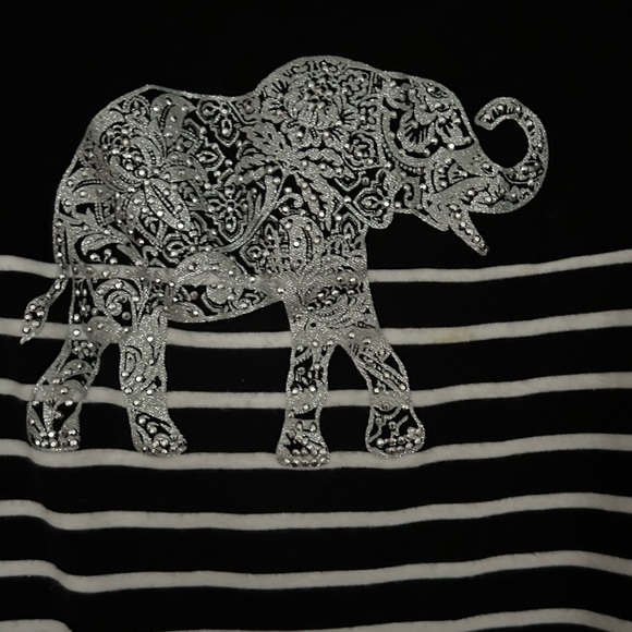 ELEPHANT THEMED WOMANS TOP BY KAREN SCOTT SIZE 1X - Picture 2 of 5